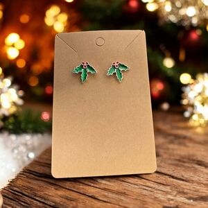 Holly Festive Holiday Stud Earrings